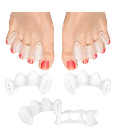 Blmsian Toe Separators 2 Pairs Toe Spacers Bunion Pads Corrector for Women Men Foot Alignment Correct Toes Hammertoes Bunions Plantar Fasciitis (Large) L (Women's Shoe Size: 13+ Men: 11.5+)