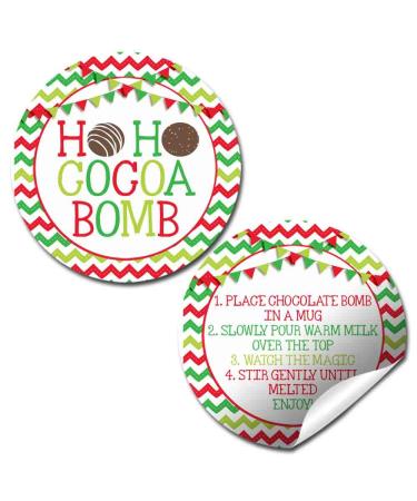 Ho Ho Cocoa Bomb Christmas Themed Hot Cocoa Bomb Sticker Labels  Total of 40 2 Circle Stickers (20 Sets of 2) by AmandaCreation