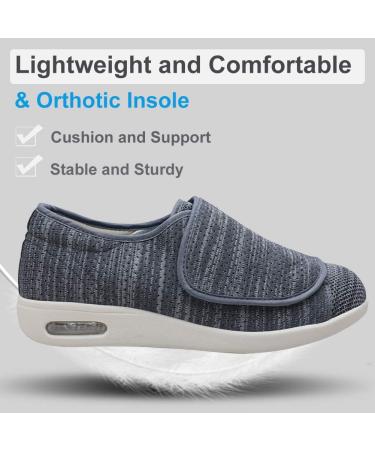 Women's Arch Support Walking Shoes with Adjustable Closure - Extra Wide Width Orthopedic Sneakers for Diabetic Foot Pain Relief | 8 Wide Gray - Buy Online on GoSupps.com