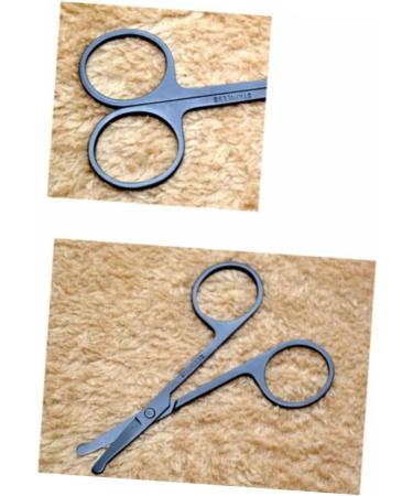 Beaupretty 2 SKE Onion Cutter Fabric Shears & Nasal Hair Scissors for Men - Stainless Steel Nose Hair & Eyebrow Trimmer - Medium Size | 2 Pack Black - Buy Online on GoSupps.com