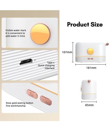 Kavolet Simulation Flame Aroma Air Humidifier Desktop 2-in-1 Mist Humidifier Aromatherapy Diffuser for Essential Oil with 3 Colors Atmosphere Lamp 200ML Capacity USB Powered for Home Office Low Noise - Buy Online on GoSupps.com
