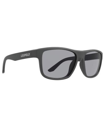 Leupold Katmai Performance Eyewear Sunglasses with Polarized Lenses DiamondCoat Shatterproof Lenses w/ in-Fused Polarization Katmai Matte Black Frames - Shadow Gray Lenses