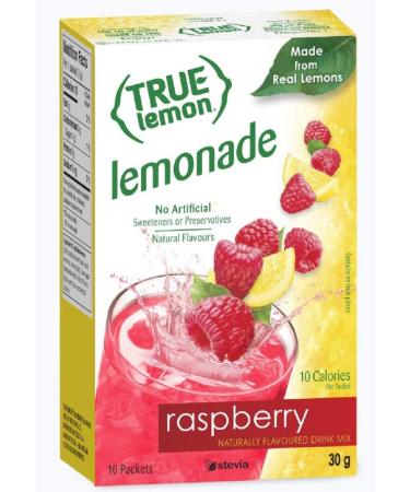 True Lemon Raspberry Lemonade Water Enhancer Drink Mix Low-Calorie Powdered Drink Mix Water Flavor Packets with Stevia (10 Packets) Raspberry 10 count (Pack of 1)