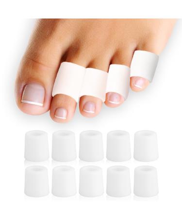 Decproch toe protection Small toe 20 pieces toe protection - novelty 2023 - Premium toe capsque toe cushions toe bandage toe toe toe pavement silicone against bladder formation and calluses 20 pieces white