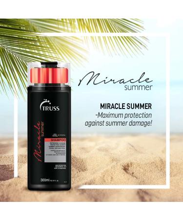 TRUSS Miracle Summer Shampoo - Protects Hair from Sun Wind & Chlorine Damage | Revitalize & Repair for All Hair Types | 10.14 Fl Oz - Daily Use - Buy Online on GoSupps.com