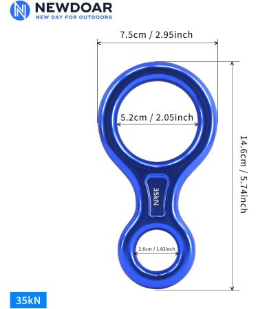 Newdoar Figure 8 Belay Device - 35 KN Climbing & Rappel Equipment for Safety | Premium Gear - Buy Online on GoSupps.com