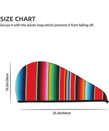 Hair Towel Wrap - Quick Drying Towel Turban with Button | Mexican Serape Stripes - Buy Online on GoSupps.com