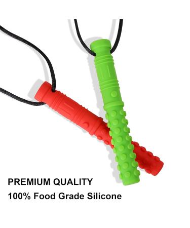 Sensory Chew Necklace for Autism & ADHD - 2 Pack Soft BPA-Free Silicone Teething Necklace for Children with Anxiety - Seeway Chewy Necklace - Buy Online on GoSupps.com