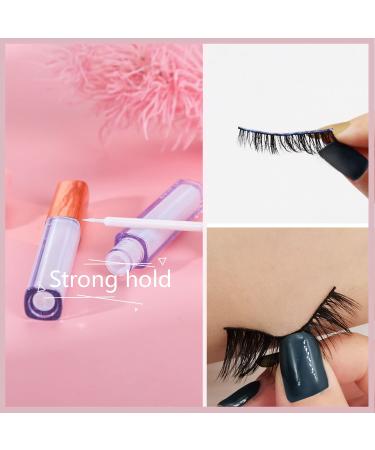 PURELEOR Eyelash Glue Strong Hold Latex Free Lash Glue for Sensitive Eyes Waterproof Lash Adhesive for Strip Lashes Brush On Clear 10ml 0.35oz - Buy Online on GoSupps.com