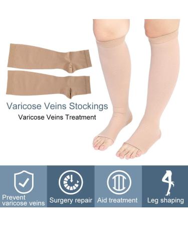 Unisex Varicose Veins Compression Stockings - Anti-Fatigue Thigh High Open Toe for Improved Circulation - Buy Online on GoSupps.com