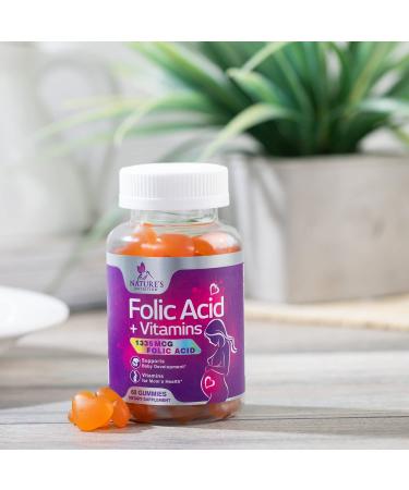 Extra Strength Prenatal Folic Acid Gummies for Women - Chewable Folate Supplement for Pregnancy - 60 Peach Flavor Gummies - Buy Online on GoSupps.com