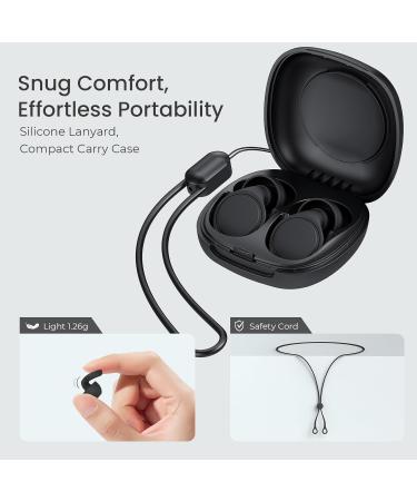 Reusable Silicone Ear Plugs for Sleeping & Noise Reduction - 2 Pairs with 8 Soft Ear Tips (S/M/L) - 25dB Hearing Protection for Concerts & Focus - Black - Buy Online on GoSupps.com