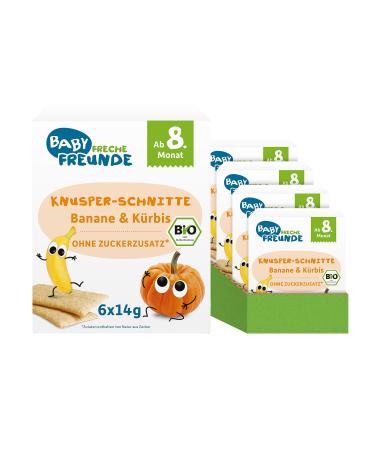 Cheeky friends organic cereals with organic banana powder and organic pumpkin powder crispy cuts banana and pumpkin 6x84g (504g) crispy cuts Banane & pumpkin 84 g (6 Pack)