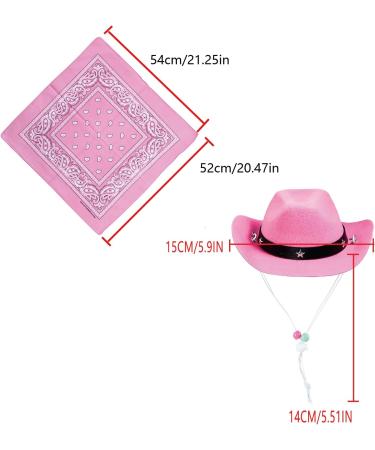 Awocan Pink Cowboy Hat & Bandana Set for Dogs & Cats | Perfect Pet Costume Cosplay & Vacation Accessory - Buy Online on GoSupps.com