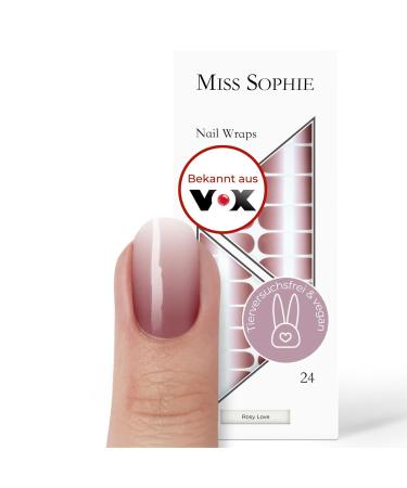 Miss Sophie Nagel film - Rosy Love - Color nude tones nail wraps - 24 ultra -thin self -adhesive long -lasting nail foils Rosy Love 24
