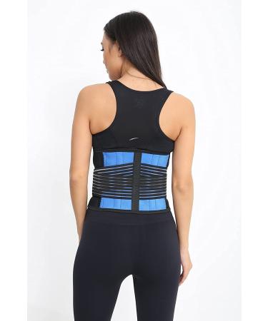 Adjustable Neoprene Double Pull Lumbar Support Lower Back Belt Brace - Medium Size (72-86 cm) for Pain Relief | Body And Base TM - Buy Online on GoSupps.com