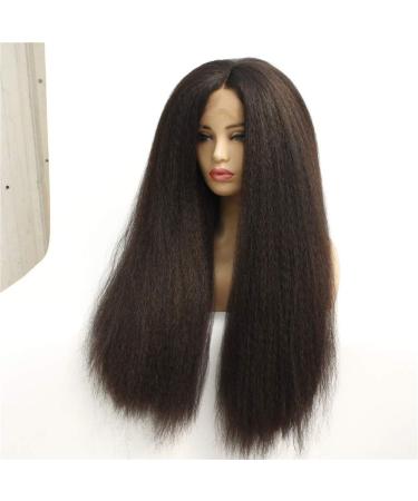 Buy European & American Long Straight Black Lace Front Wig | High-Quality Chemical Fiber Hair for Women - Buy Online on GoSupps.com