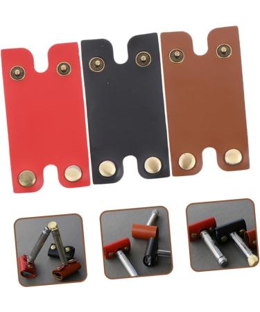 Frcolor 6-Piece Leather Razor Case - Scratch-Resistant Travel Accessories for Men's Manual Razors - Buy Online on GoSupps.com