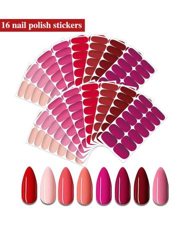 XEAOHESY 224 Pieces Matte Color Nail Polish Strips | Self-Adhesive Gel Nail Wraps for Women - 8 Styles - Buy Online on GoSupps.com