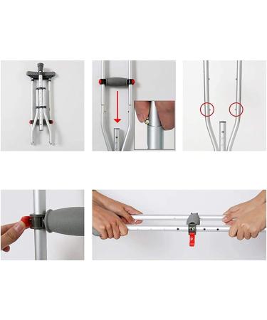 Crutches for Adults Underarm Portable Crutch Adjusting Lightweight Portable Crutches Slip Underarm Disabled Great for Travel or Work (Two Loaded B) Lucky Star A Loaded D - Buy Online on GoSupps.com