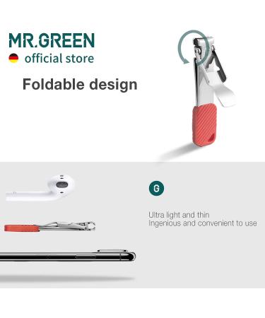 MR.GREEN Compact Foldable Nail Clippers with Key Chain - Portable Fingernail Cutter and Manicure Tool in Red - Buy Online on GoSupps.com
