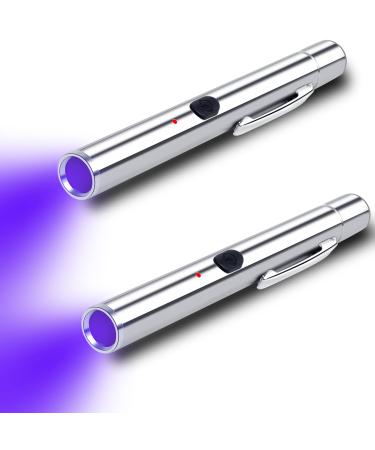 LEAGY 2 Pack Pen Torch 365nm UV Light Penlight USB Rechargeable Torch Black Light Flashlight for Detecting Mold Fungus Fluorescent Stains and Pet Urine etc - Buy Online on GoSupps.com