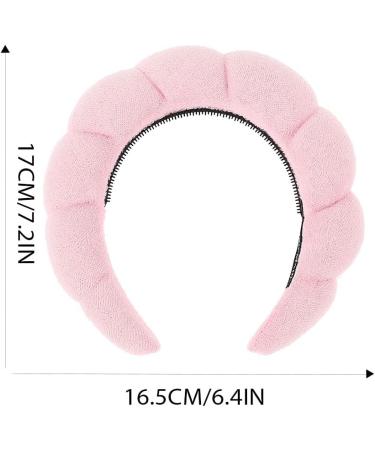 Zoestar Spa Headband and Wristband Sponge Twisted Hair Hoop Wash Face Elastic Head Band Puffy Make Up Hair Band for Women and Girls 1 Set (Pink) - Buy Online on GoSupps.com