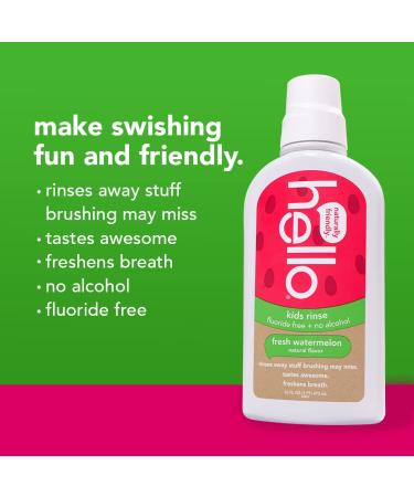 Natural Watermelon Kids Fluoride-Free Mouthwash, Alcohol-Free, Vegan, SLS-Free - 16 oz (Pack of 3) - Buy Online on GoSupps.com