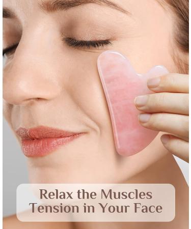Colorfarm Gua Sha Facial Tools for Face & Eye Puffiness Relief - 100% Jade & Rose Quartz Stones - Buy Online on GoSupps.com