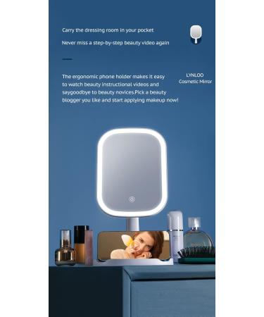 LYNLOO LED Makeup Mirror- 3 Lighting Modes, Dimmable, Touch Button, Memory Function, 360 Rotation - Buy Online on GoSupps.com