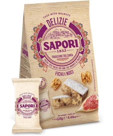  Sapori Sapori Delizie Fichi e Noci Confectionery with Figs and Nuts 126g Bags with 7 Individual Portions Italian Christmas Specialities - Buy Online on GoSupps.com