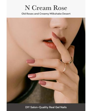 Ohora Semi Cured Gel Nail Strips in Cream Rose - Salon-Quality Long Lasting Nails, Easy Application & Removal with Any Nail Lamp - Includes Prep Pads, File & Wooden Stick - Buy Online on GoSupps.com