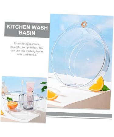 Buy Transparent Plastic Washbasin - Large 32.9x31.2cm Kitchen & Salon Washing Bowl | Durable Household Cleansing Tub - Buy Online on GoSupps.com