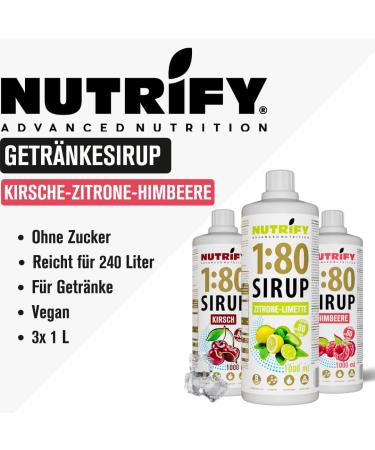 Nutrify Vital Fitness Drink 1:80 - Sugar-Free Vitamin Beverage Concentrate (3x1L) | Low-Calorie Sports Drink Cherry Lemon Lime Raspberry Flavor | Makes 240 Liters - Buy Online on GoSupps.com