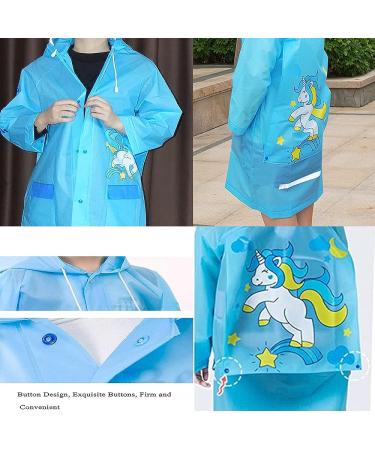 QTECLOR Kids Raincoat Jacket Age 6-13 | Cartoon Rain Poncho with School Bag Cover - Buy Online on GoSupps.com