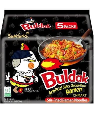 CNMART Samyang Hot Chicken Ramen Dried Buldak Noodles Halal 140g (Pack of 10) - Buy Online on GoSupps.com