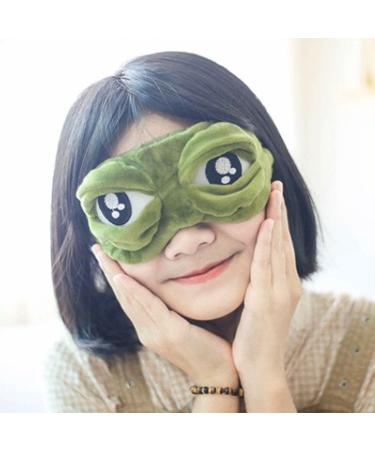 Labanca Sad Frog Pattern Sleep Mask - Cute Animal Design in Green - Buy Online on GoSupps.com