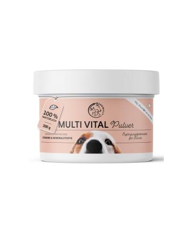 Annimally vitamins for dogs i multivitamin complex powder for dogs with minerals 200g I with barley grass spirulina and brewer's yeast I over 17 valuable purely natural vitamins & minerals