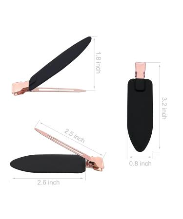 Ainiya Large No Bend Hair Clip 3.2 Inch - Set of 8 Black Alligator Clips for Creaseless Hair Styling and Makeup Application - Buy Online on GoSupps.com