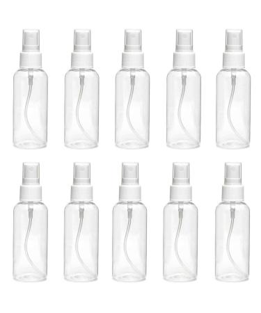 DayCount Pack of 10 Spray Bottle Empty Plastic Clear Small Portable Travel Bottles With Fine Mist Sprayer Refillable Leak Proof Cosmetic Atomizers 30ml / 1oz