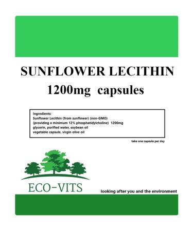 Sunflower Lecithin 1200mg (240 caps) Brain Function Cardiovascular Maintenance