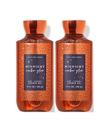 Bath & Body Works Midnight Amber Glow Shower Gel Gift Sets For Women 10 Oz 2 Pack (Midnight Amber Glow)