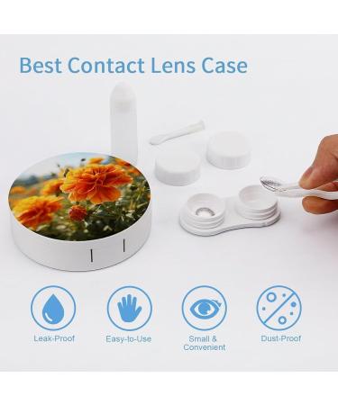 Marigold Flower Contact Lens Case - Autumn Floral Print Travel Care Box - Buy Online on GoSupps.com