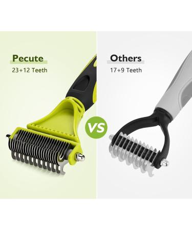 Pecute Double Sided Dog Brush and Comb Set for Grooming | Removes Loose Undercoat Knots and Mats | Dog Grooming Tools | Green - Buy Online on GoSupps.com