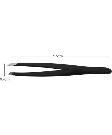 TRIXES Black Stainless Steel Eyebrow Tweezers - Precision Bevelled Tip for Perfect Grooming - Buy Online on GoSupps.com