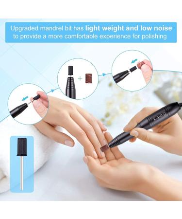 Professional 20000RPM USB Portable Electric Nail Drill Kit for Acrylic Nails - 6PCS Nail Drill Bits & Sanding Bands Included - Black - Buy Online on GoSupps.com