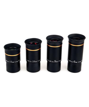SVBONY Telescope Eyepiece Fully Multi Coated 1.25 inches Telescope Lens 66 Degree Ultra Wide Angle HD Telescope Accessory (6mm 9mm 15mm 20mm) - Buy Online on GoSupps.com