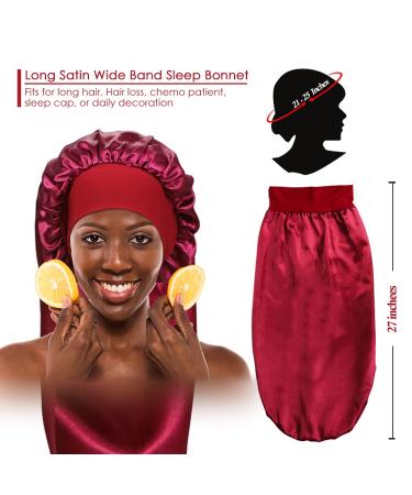 Extra Large Satin Sleep Cap Set for Long Hair & Dreadlocks - 4 Pieces - Buy Online on GoSupps.com
