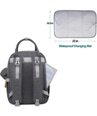 BabbleRoo Dark Grey Baby Diaper Bag/Backpack - Stylish & Functional Diaper Backpack for Parents | International Shipping Available - Buy Online on GoSupps.com