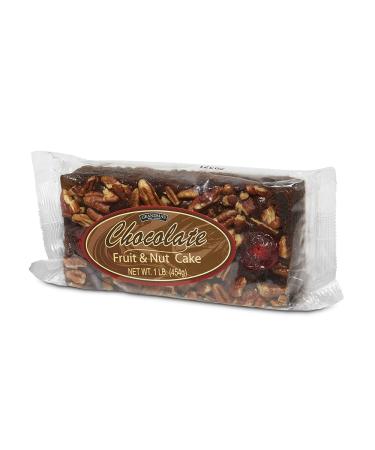 Grandma's Delicious Chocolate Fudge Brownie Fruitcake Dessert Made with Cake Recipe with Real Fruit and Nuts, Cherries, Pineapple and Walnuts by Beatrice Bakery in 1lb Loaf